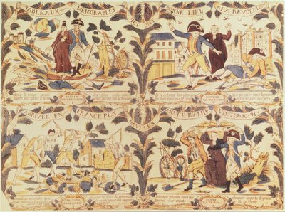 Popular Imagery Highlighting the Principal Causes of the Revolution in France, c.1792 by French School